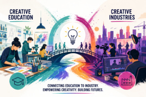 Graphic showing creative education and industries